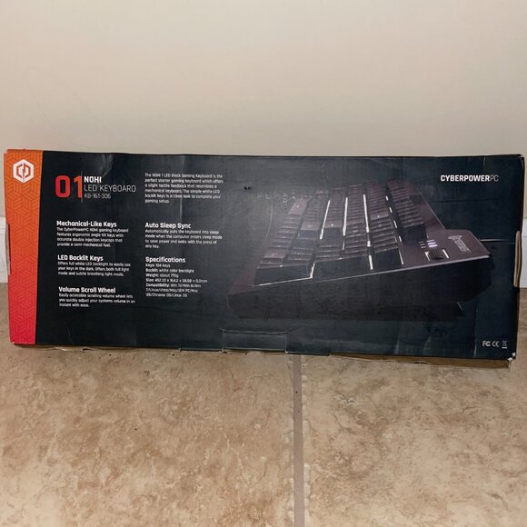 NWT Cyberpower PC Wired Gaming Keyboard 01 Nohi LED Backlit KB-161-306 - Picture 5 of 6